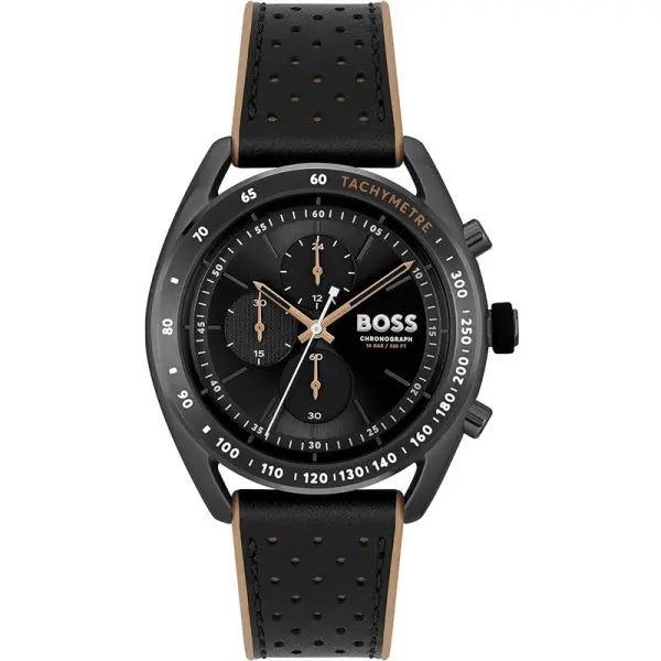 Hugo Boss Men’s Quartz Black Hybrid Strap Black Dial 44mm Watch 1514022