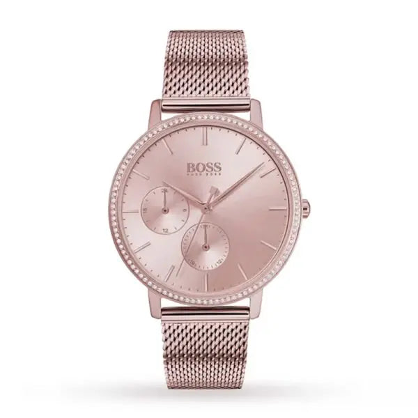 Hugo Boss Women’s Quartz Rose Gold Stainless Steel Rose Gold Dial 35mm Watch 1502519