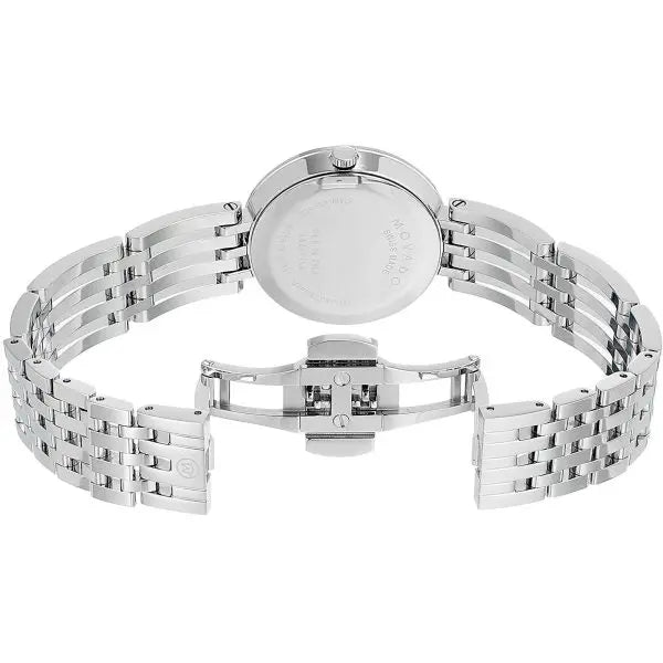 Movado Women’s Quartz Swiss Made Stainless Steel Black Dial 28mm Watch 0607051