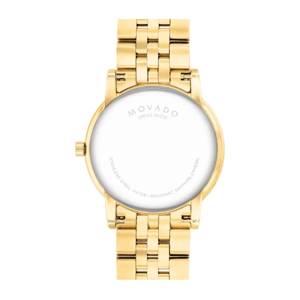 Movado Men’s Quartz Swiss Made Gold Stainless Steel Black Dial 40mm Watch 0607625