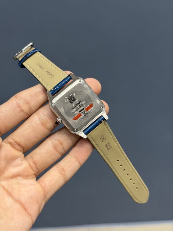 NEW COLLECTION SILVER CASE WITH WHITE DIAL & BLUE LEATHER STRAP