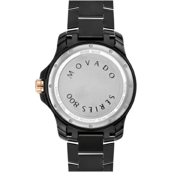 Movado Men’s Swiss Made Quartz Stainless Steel Black Dial 40mm Watch 2600162