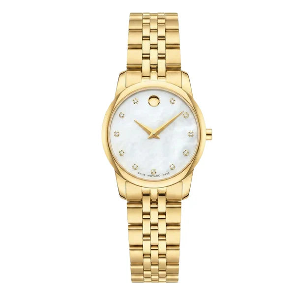 Movado Women’s Quartz Swiss Made Stainless Steel Mother of pearl Dial 28mm Watch 0606998