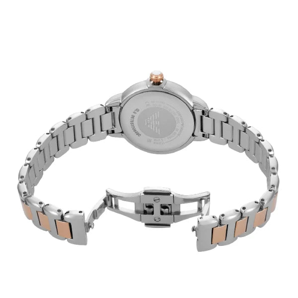 Emporio Armani Women’s Quartz Two Tone Stainless Steel Silver Dial 32mm Watch AR11643