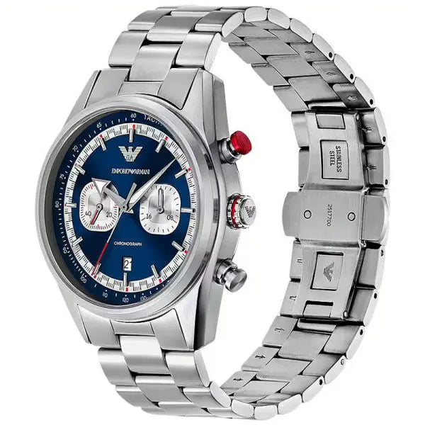 Emporio Armani Men’s Quartz Silver Stainless Steel Blue Dial 42mm Watch AR11676