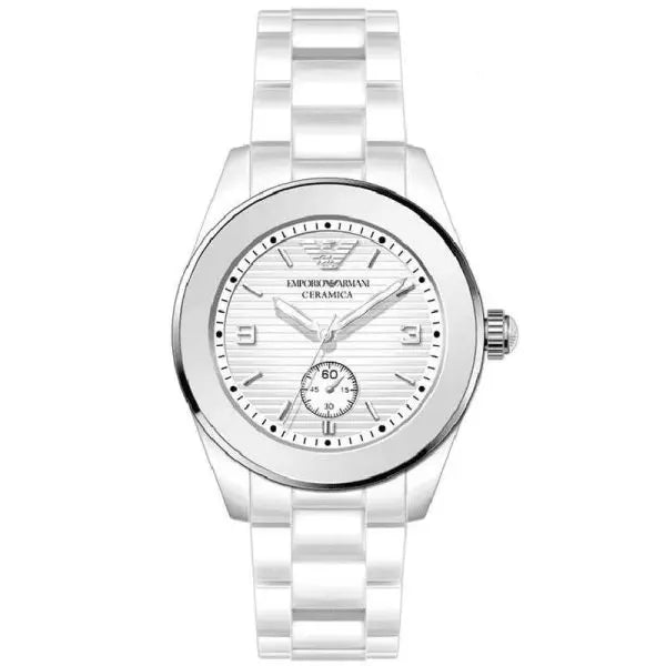Emporio Armani Unisex Ceramic Chain White Dial 39mm Watch AR1425