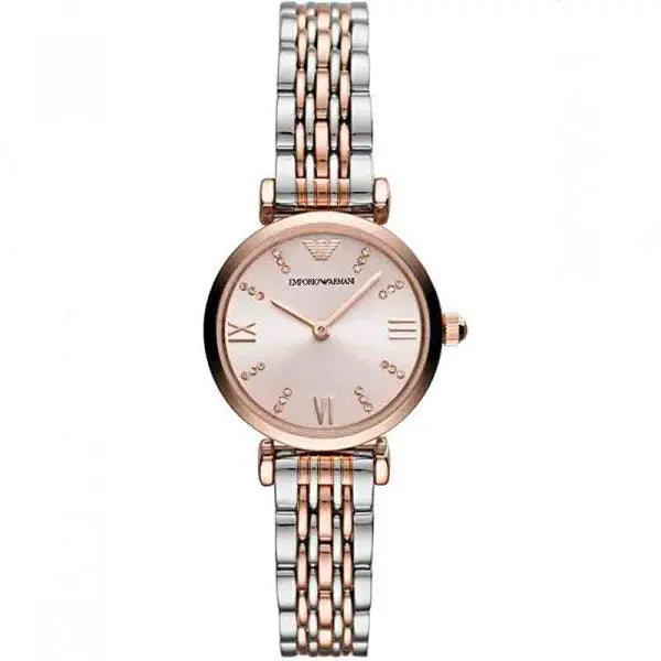 Emporio Armani Women’s Analog Stainless Steel Pink Dial 28mm Watch AR11223