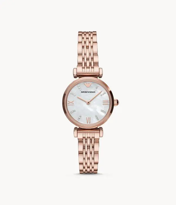 Emporio Armani Women’s Stainless Steel Mother of Pearl Dial 28mm Watch AR11316