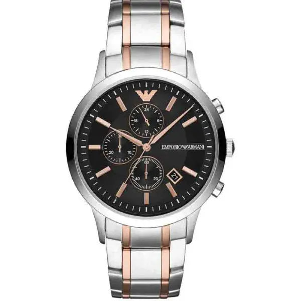 Emporio Armani Men’s Analogue Quartz Stainless Steel Black Dial 43mm Watch AR11165
