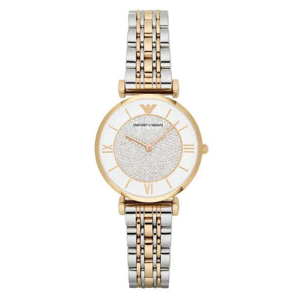 Emporio Armani Women’s Quartz Two-tone Stainless Steel White Dial 32mm Watch AR2076