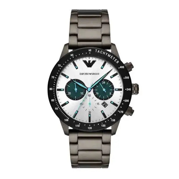 Emporio Armani Men’s Chronograph Stainless Steel Silver Dial 43mm Watch AR11471