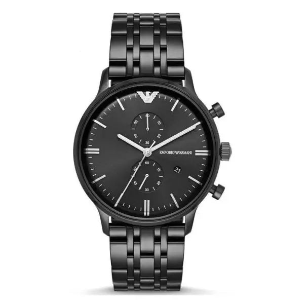 Emporio Armani Men’s Chronograph Quartz Stainless Steel Black Dial 43mm Watch AR1934