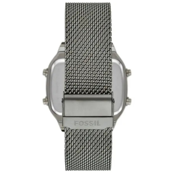 Fossil Men’s Digital Grey Stainless Steel Negative Display Dial 40mm Watch FS5888