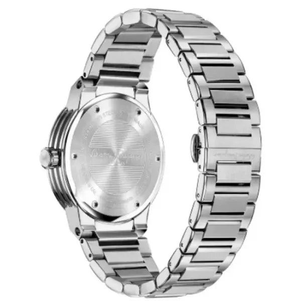 Ferragamo Men’s Swiss Made Quartz Silver Stainless Steel Green Dial 44mm Watch SFHY02924