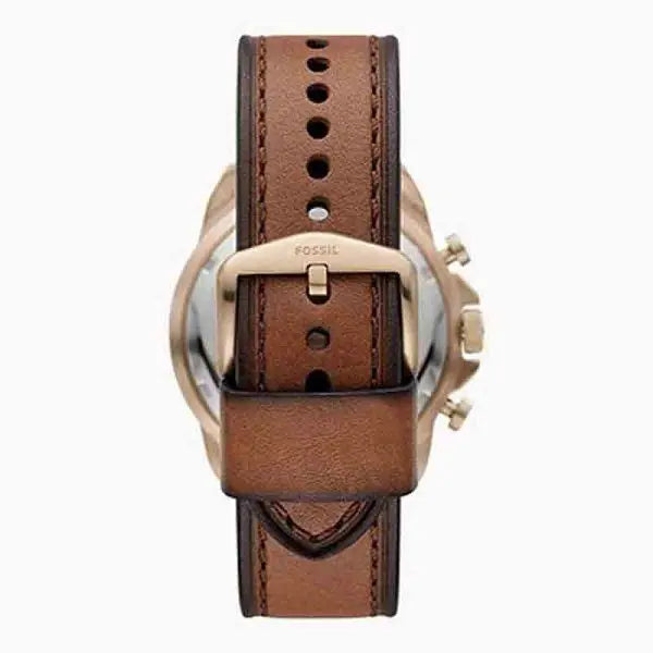 Fossil Men’s Chronograph Quartz Brown Leather Strap Brown Dial 44mm Watch FS5857