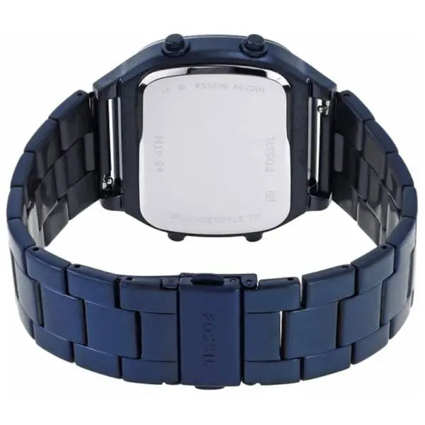 Fossil Men’s Digital Blue Stainless Steel Negative Display Dial 40mm Watch FS5896