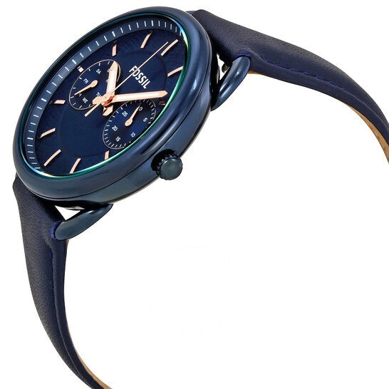 Fossil Women’s Quartz Blue Leather Strap Blue Dial 35mm Watch ES4092