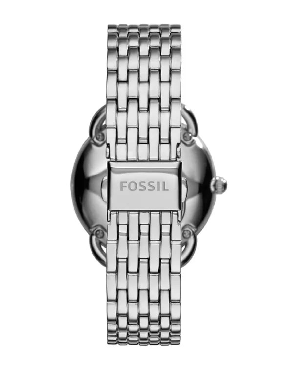 Fossil Women’s Quartz Silver Stainless Steel White Dial 34mm Watch ES3712