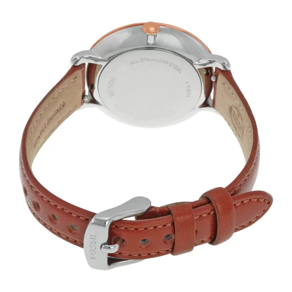 Fossil Women’s Quartz Brown Leather Strap White Dial 36mm Watch ES3842