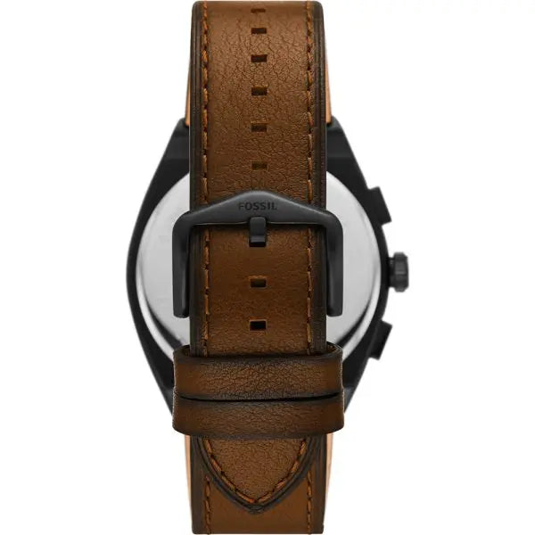 Fossil Men’s Quartz Brown Leather Strap Black Dial 42mm Watch FS5798