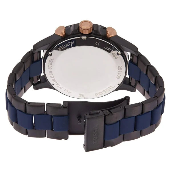 Fossil Men’s Quartz Two-tone Stainless Steel Blue Dial 50mm Watch JR1494