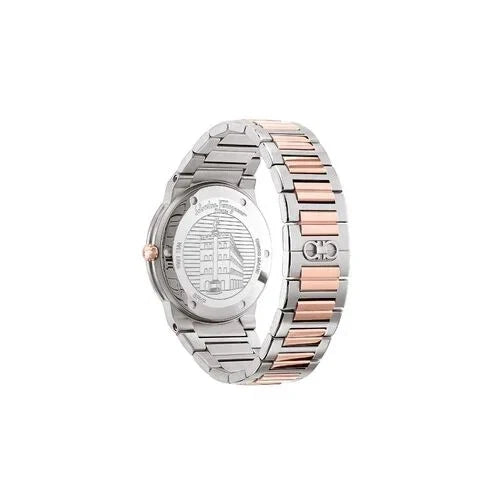 Ferragamo Swiss Made Men’s Quartz Two Tone Stainless Steel Blue Dial 41mm Watch SFHP007-20