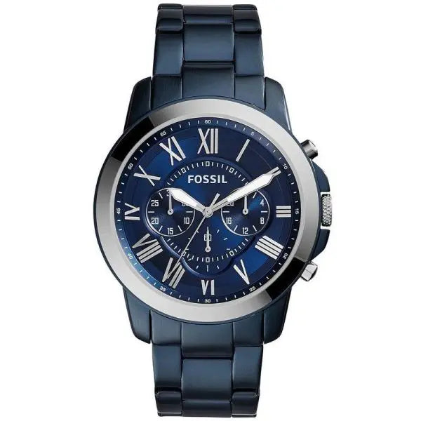 Fossil Men’s Chronograph Quartz Blue Stainless Steel Blue Dial 44mm Watch FS5230
