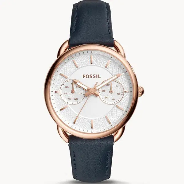 Fossil Women’s Quartz Blue Leather Strap White Dial 35mm Watch ES4260