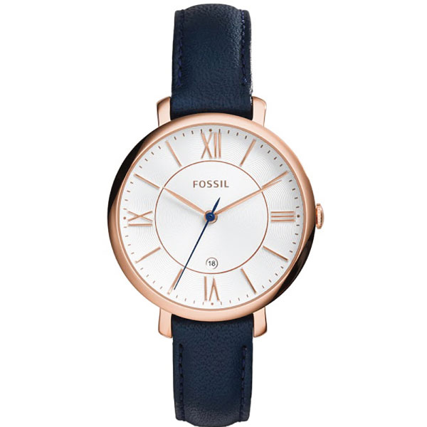 Fossil Women’s Quartz Blue Leather Strap White Dial 36mm Watch ES3843