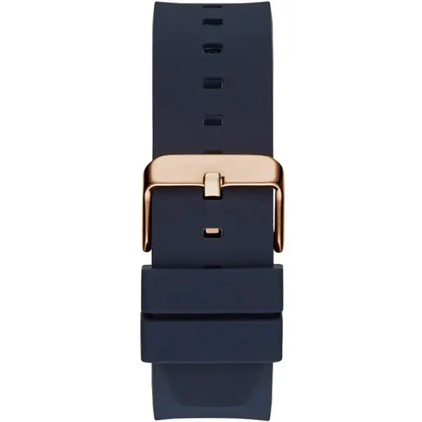 Guess Men’s Quartz Blue Silicone Strap Black Dial 43mm Watch GW0569G3