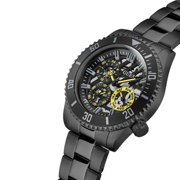 Guess Men’s Quartz Black Stainless Steel Black Dial 45mm Watch GW0488G3