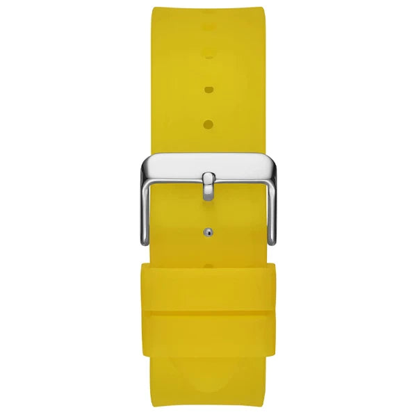 Guess Men’s Quartz Yellow Silicone Strap Black Dial 43mm Watch GW0203G6