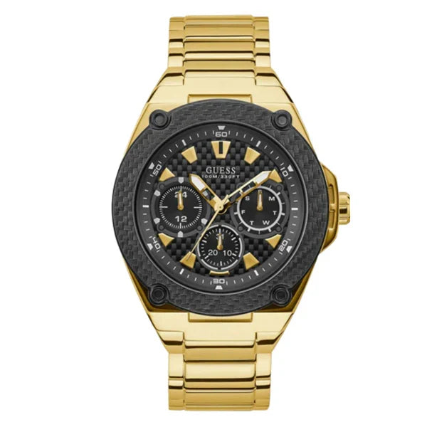 Guess Men’s Quartz Gold Stainless Steel Black Dial 45mm Watch W1305G2