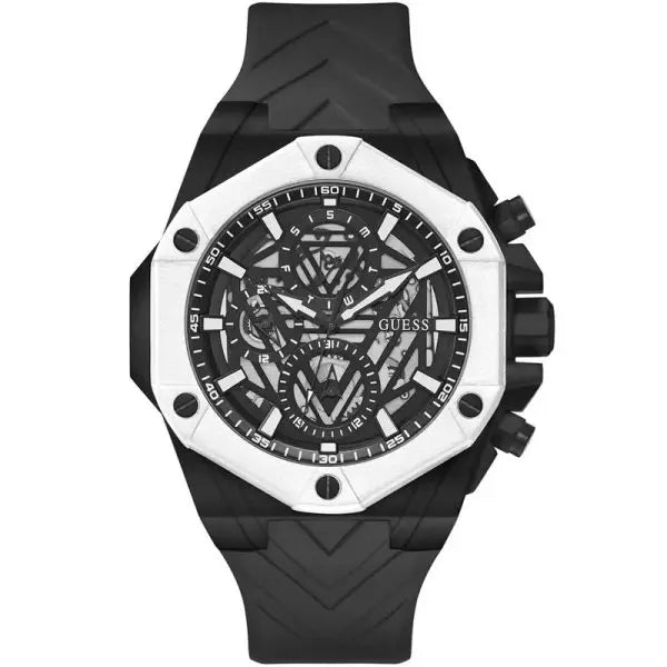 Guess Men’s Quartz Black Silicone Strap Black Dial 47mm Watch GW0579G1
