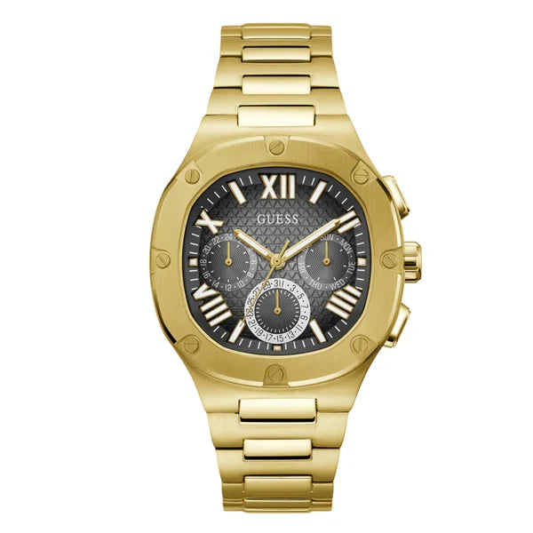 Guess Men’s Quartz Gold Stainless Steel Black Dial 42mm Watch GW0572G2
