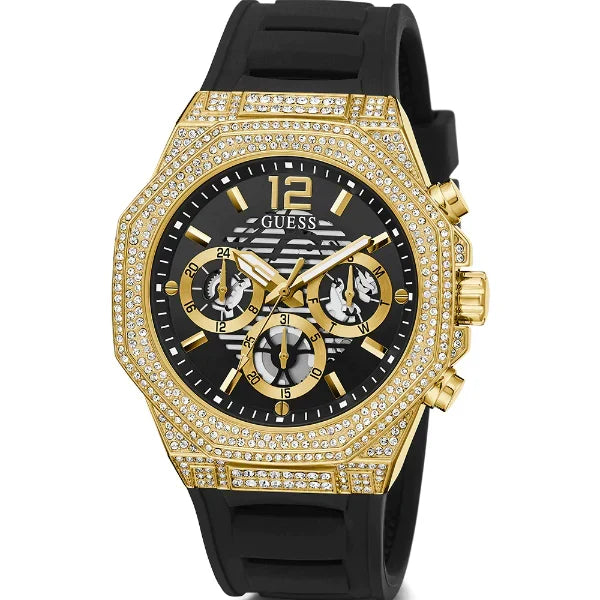 Guess Men’s Quartz Black Silicone Strap Black Dial 44mm Watch GW0518G2