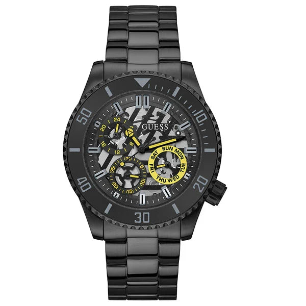 Guess Men’s Quartz Black Stainless Steel Black Dial 45mm Watch GW0488G3