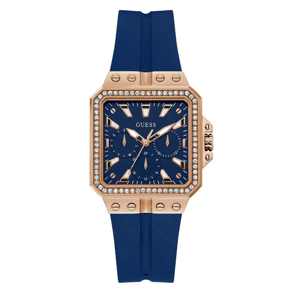 Guess Women’s Quartz Blue Silicone Strap Blue Dial 34mm Watch GW0618L2