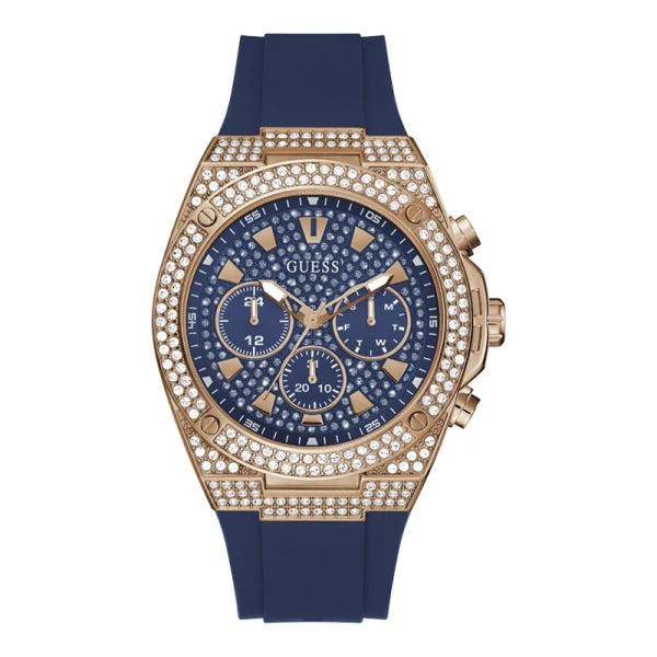 Guess Men’s Quartz Blue Silicone Strap Blue Dial 45mm Watch GW0060G3