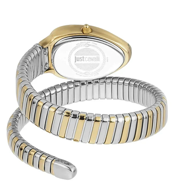 Just Cavalli Serpente Metallica Mother of Pearl Dial Two Tone Steel Strap Watch for Women - JC1L208M0065