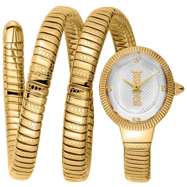 Just Cavalli Signature Snake Quartz Silver Dial Women's Watch JC1L269M0025