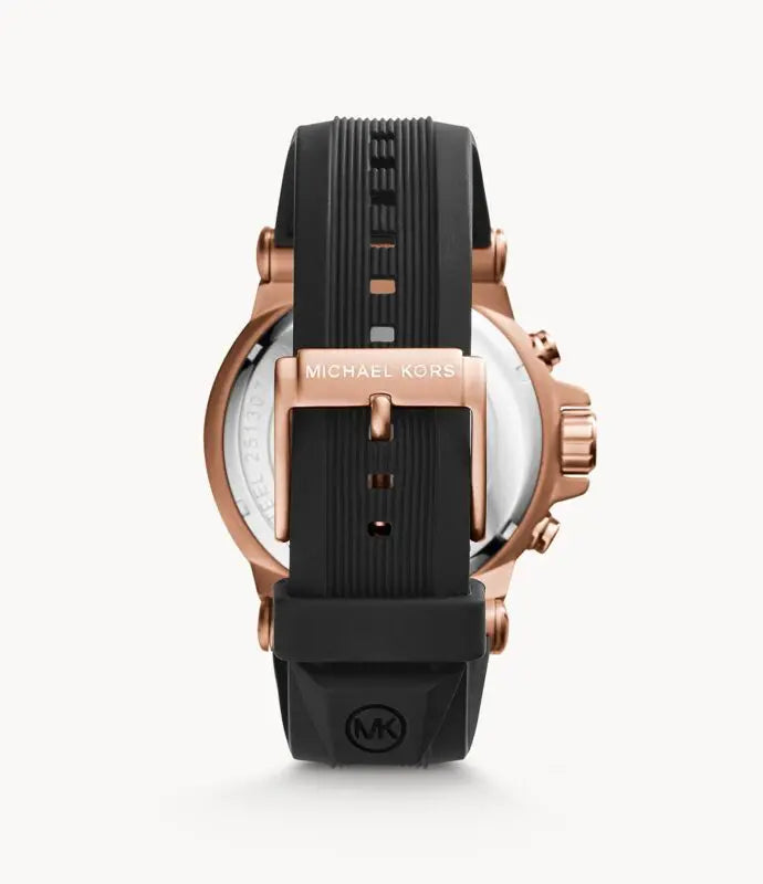 Michael Kors Men’s Chronograph Silicone Strap Black Dial 45mm Watch MK8184