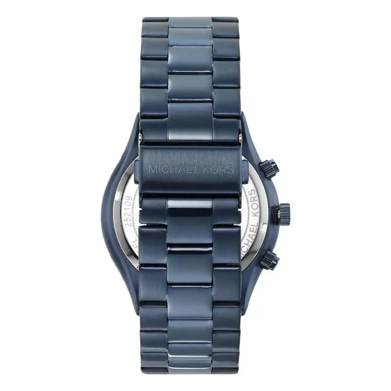 Michael Kors Men’s Quartz Blue Stainless Steel Grey Dial 44mm Watch MK8918