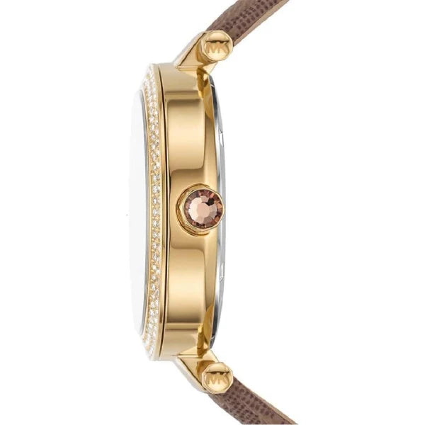 Michael Kors Women’s Quartz Brown PVC Strap Gold Dial 39mm Watch MK2973