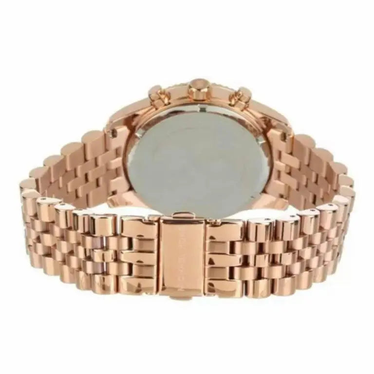 Michael Kors Women’s Quartz Rose Gold Stainless Steel Silver White Dial 45mm Watch MK8313