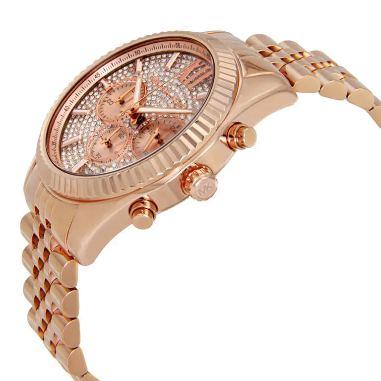 Michael Kors Men’s Analog Quartz Stainless Steel Rose Gold Dial 44mm Watch MK8580