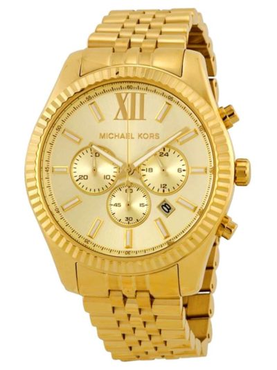 Michael Kors Men’s Quartz Stainless Steel Champagne Dial 45mm Watch MK8281