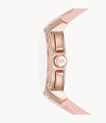 Michael Kors Women’s Quartz Pink Silicone Strap White Dial 42mm Watch MK7222