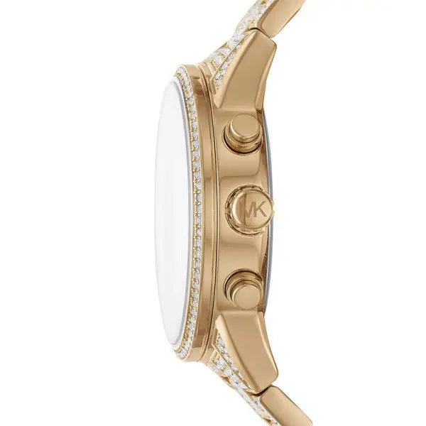 Michael Kors Women’s Quartz Gold Pave Stainless Steel Gold Pave Dial 41mm Watch MK6747