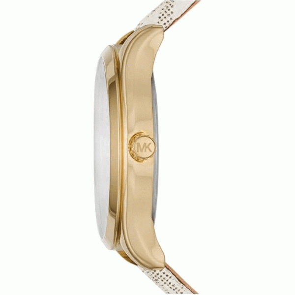 Michael Kors Women’s Quartz Off-White Leather Strap Gold Dial 33mm Watch MK2861